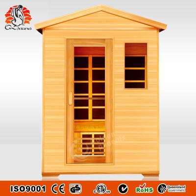 China Computer Control Panel 3 Person Sauna Chamber Outdoor Infrared Sauna Infrarodkabine With Rain Cover L3OB for sale