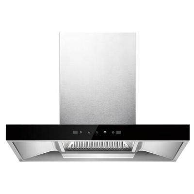 China 90cm Household Cooker Hood T-shape SUS Kitchen Appliances Chain Hood Wall Mounted Chimney Extractor for sale