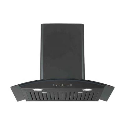 China Household Curved Range Glass Wall Mounted Hood Home Appliance Kitchen Cooker Hood Chimney Electric Extractor for sale