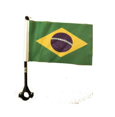 China Custom Outdoor Cycling Hotel and Resort Bicycle Flag Bicycle Handlebar Brazilian Flag Team Flag for sale