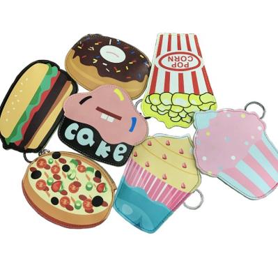 China Cute PVC Food Shape Cartoon Wallet Waterproof Leather Mini Coin Purse Compression for sale