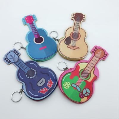 China Waterproof Korean Cute Coin Purse Cute Mini Wallet Guitar Shape PU Coin Purse for sale