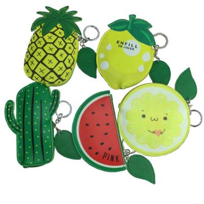 China Waterproof Custom Leather Fruit Shape Cute Cactus Wallet Girls PU Coin Purse for sale