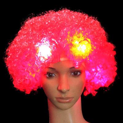 China Afro Wave Classic Fans Colorful Wig Short Wig Football Wig Sports Fans Wig Fashion for sale