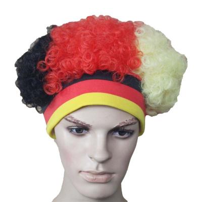 China Afro Wave 2021 Sports Hair Human Hair Wig For Men Football Wig World Cup Fans Afro Wig for sale