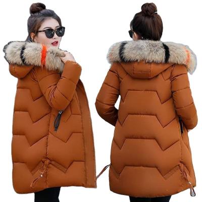 China Anti-Wrinkle Fashion Fur Collar Ladies Hoodie Parkas Women Bubble Duck Down Winter Puffer Coat Women J0002-1 for sale