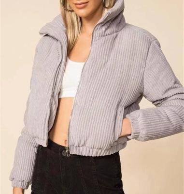 China 2021 Viable Hot Winter Sale Corduroy Crop Casual Stripper Jacket Women's Stand Collar Jackets And Coats for sale