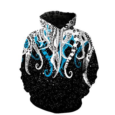 China Anti-Wrinkle Printing 3D Printing High Quality Hot Embroidery Squid Oversized Hoodie With Pocket for sale