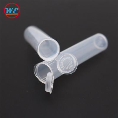 China Child Resistant Tube Child Resistant Plastic Packaging Tube Child Top PP Noise Clear Lip Hinged Container 73x14mm for sale