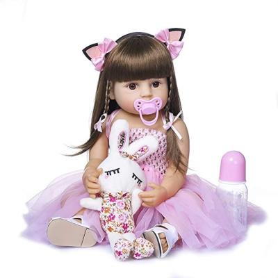 China Silicone Reborn Baby Toy Sleeping 55cm Cartoon - Newborn Doll Kit Toys Boy Lifelike Soft Cloth Body Bebe Birthday Gift Girl Doll for sale