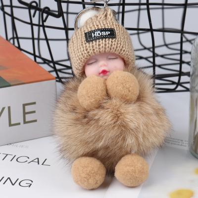 China Custom Toy Doll Keychain Cute Party Plush Keychain Accessories for Girl Bag and Car Key Cell Phone Case Pompom Key Chain for sale