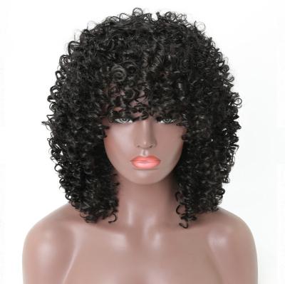 China African Brown Afro Wave Lace Wig Machine Making Short Colored Wig High Temperature Silk Chemical Fiber Headwear for sale