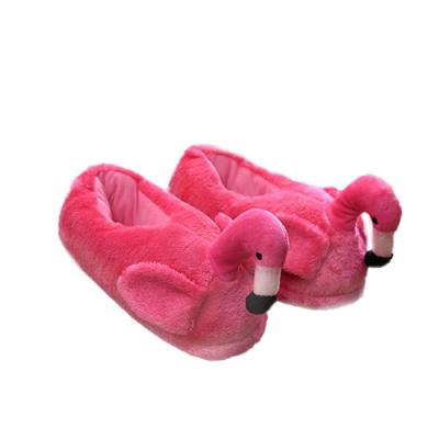 China Fashion Trend Cartoon Plush Flamingo Animal Slippers Plush Animal Slippers Memory Foam Support for sale