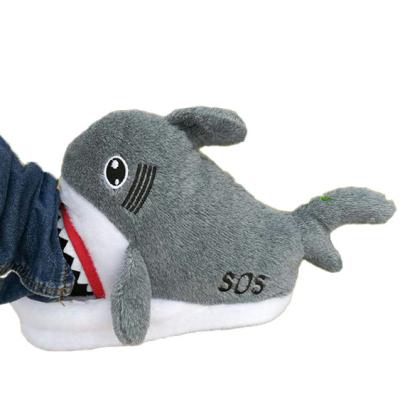 China Fashion Trend Custom Plush Plush Shoes Plush Shark Indoor Slippers for sale