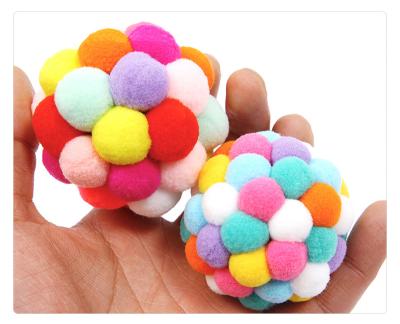 China Colorful Bell Ball Pet Cat Toy Of New DIY Plush Cat Toy Factory Direct Supply Cat Toy for sale