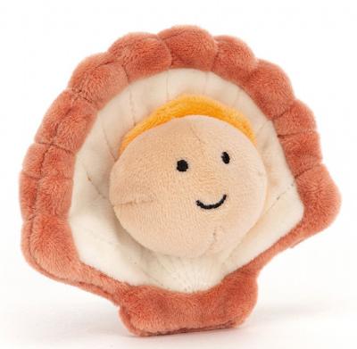 China Best Plush Gift Seafood Scallop Shrimp Mold Modeling Doll Sea Life Stuffed Toy Doll Gift for Kid or Dog and Cat for sale