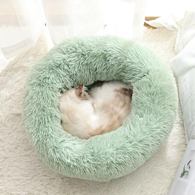 China Breathable Manufacturers Supply Donut Dog Bed Different Colors Plush Super Soft Filling Pet Bed for sale