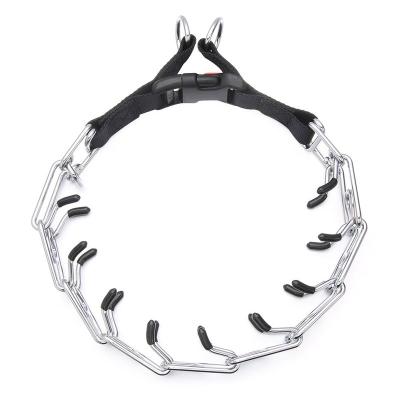 China 2022Hot Sales Stainless Steel Dog Choke Pinch Training Collar Adjustable Snaps Buckles Dog Crotch Collar for sale