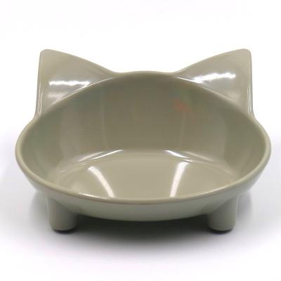 China Sustainable Pet Tableware Cat Dog Multicolor Cat Ear Plastic Bowl Non Slip Design Durable Healthy Material for sale