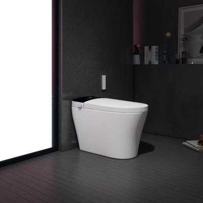 China 1 Piece Modern Smart Rimless Ceramic Toilet Pedestal Automatic Operation Sensorless Toilet Waterless With Light for sale