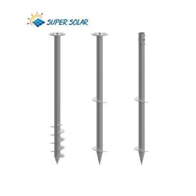 China Supersolar diameter 76mm steel krinner screw piles ISO approval ground screw for sale