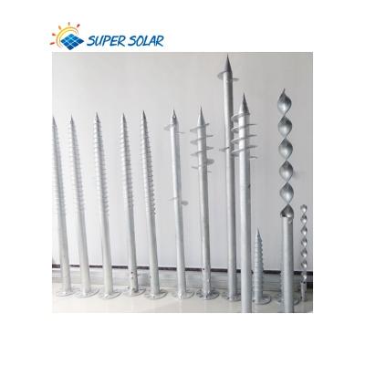 China Ground Screw Post Spike Supersolar Post Spike Helical Pile Q345 Metal Ground Screw Factory for sale