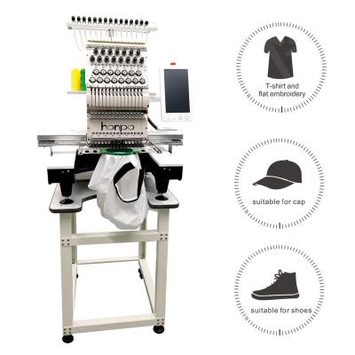 China Automatic hat/shoe/T-shirt embroidery machine logo/flat head single embroidery embroidery machine for sale