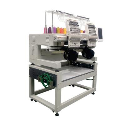 China Hat/shoe/T-shirt/t-shirt embroidery 2 head 15 flat needle automated embroidery machine price of embroidery T-shirt sewing machine for sale