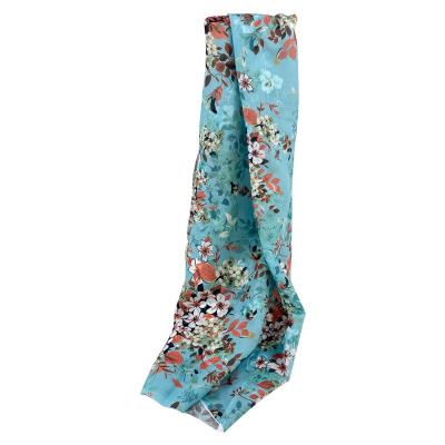 China 2022 Polyester Fashion Women Hijab Cotton Canvas Light Weight Floral Embroidered Scarf For Women Muslim Bandana for sale