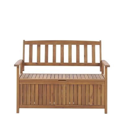 China Modern acacia wood garden bench with storage 120 cm for sale