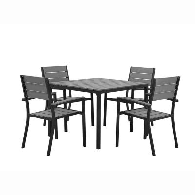 China Easy To Assemble And Maintain 4 Seater Garden Dining Set Gray PRATO for sale