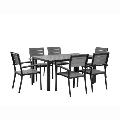 China Easy To Assemble And Maintain 6 Seater Garden Dining Set Gray for sale