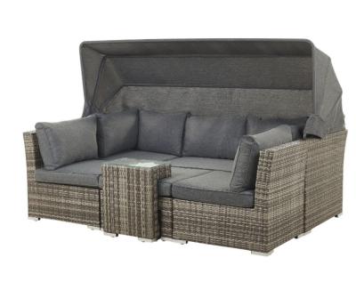 China Modern 5 Seater Rattan Garden Lounge Set Brown CORTE for sale