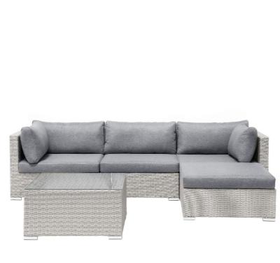 China Modern 4 Seater Rattan Garden Corner Sofa Set Gray SANO II for sale