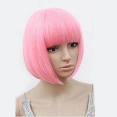 China Women's Abbreviation Bob Wig Wholesale Cosplay Colorful Nature for sale