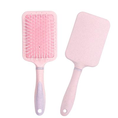 China Wheat Straw Cushion Massage Hair Detangler Waterproof Brush For Women Hair Brush Pink Luxury Hair Brush for sale