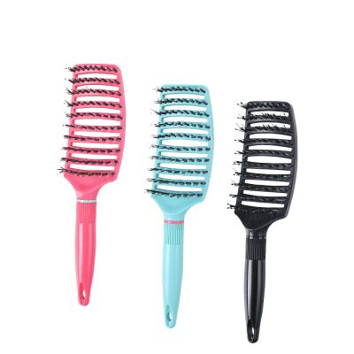 China Large Curl Home Comb Bristle&Nylon Comb Hair Salon Bristle&Nylon Comb Teeth Private Label Wig Brush Resistant for sale