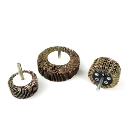 China Rust Removal Shaft-mounted fin wheels, corundum abrasive cloth fins for sale