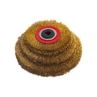 China Wholesale Custom Size Rust Removal Paint Rust Removal Factory Direct Various Circular Brushes Crimped Wire Plating Copper Wheel Brush for sale