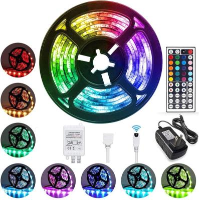 China Hotel good quality waterproof smd 5050 rgb room led strip lights 5meters with controller for sale