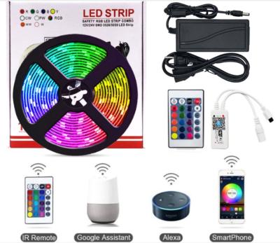 China WIFI Control 12VDC 5M 60leds 5050 RGB LED Strip 16Million WIFI Led Strip Lights With Music Sync Led Strip Controller for sale