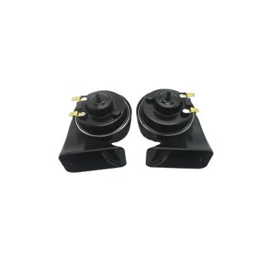 China Metal + Unique Black Warranted Plastic Dual Tone Snail Horn Car Air Quality Snail Horn for sale