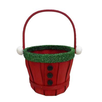 China Sustainable Round Christmas Snowman Bucket Basket for sale