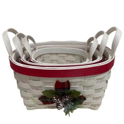 China Viable Double Ellipse Pinecone Ear Christmas Hamper Basket Gift Christmas for sale