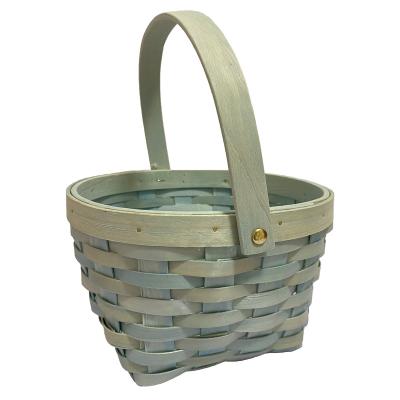 China Sustainable four-color woodchip basket gift flower vegetable plankton basket for sale