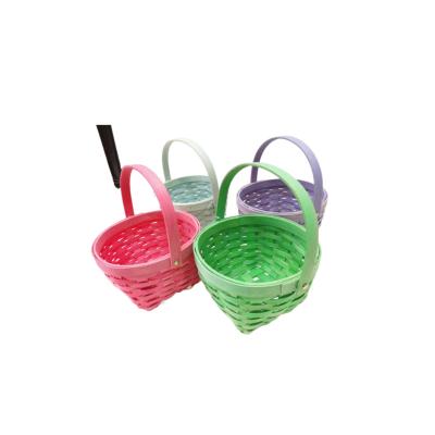 China Sustainable Red Square With Green Edge Small Christmas Gift Basket Sash Ball White Double - Ear Basket for sale