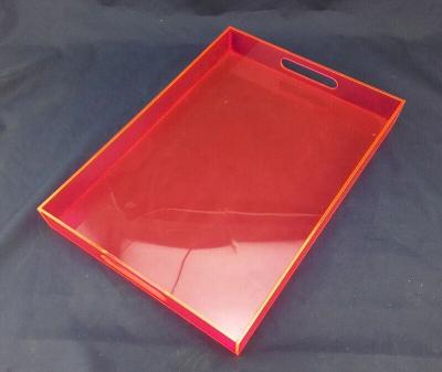 China Wholesale home custom size lucite restaurant hotel fluorescent acrylic serving tray tray clear acrylic trays for sale