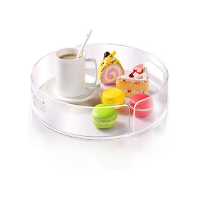 China Circular Hotel Acrylic Clear Serving Tray for sale