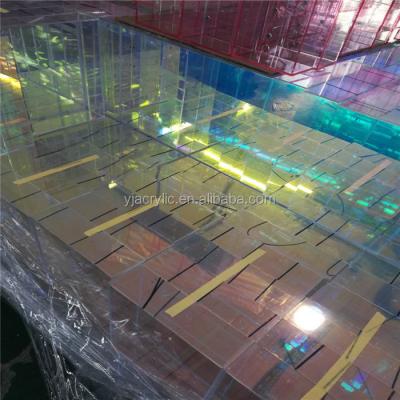 China Acrylic; plexiglass; lucite; 2018 New Custom Rainbow PMMA Acrylic Chairs Glitter Iridescent Colorful Acrylic Coffee Tables Tables For Home Design for sale