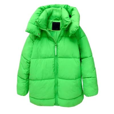 China OEM Durable Durable Plus Size Winter Contrast Color Zipper Oversized Warm Polyester Padded Stripper Jacket Women Long for sale